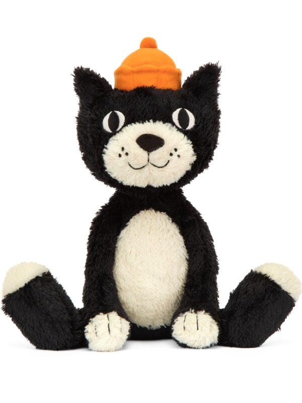JELLYCAT Jack 傑克貓咪娃娃側面細節,展示柔軟黑色絨毛質感與燕尾服剪裁