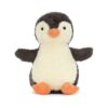 JCDB2630014-08_1-uni-1 JELLYCAT Medium Peanut Penguin 中型花生企鵝絨毛玩偶正面,灰色圓滾身形與友善面孔