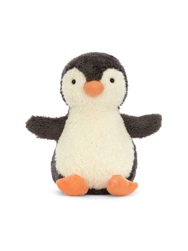 JCDB2630014-08_1-uni-1 JELLYCAT Medium Peanut Penguin 中型花生企鵝絨毛玩偶正面,灰色圓滾身形與友善面孔