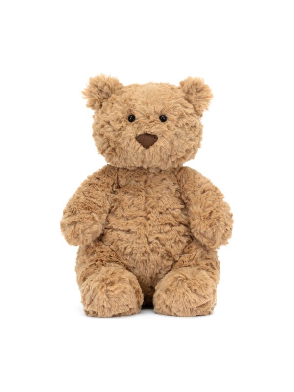 JCDB2630015-84_1-uni-1 英國 JELLYCAT Bartholomew Bear 巴塞洛繆熊棕色絨毛娃娃正面全身,圓潤療癒神情