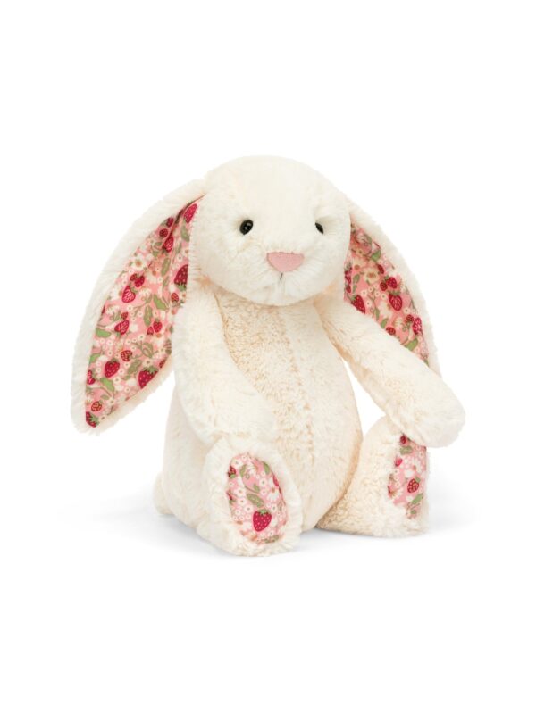JCDB2630018-00_1-uni 英國 JELLYCAT Blossom Cream Bunny Berry 奶油白漿果兔絨毛娃娃正面全身,高約31cm