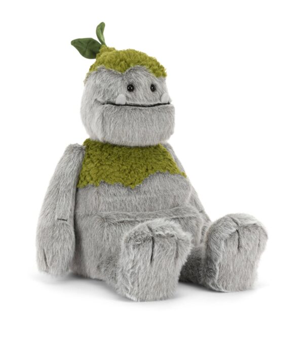 JCDB2630019-08_4 JELLYCAT Rockleton 娃娃尺寸對比參考圖,高約 35cm 灰色絨毛全身展示