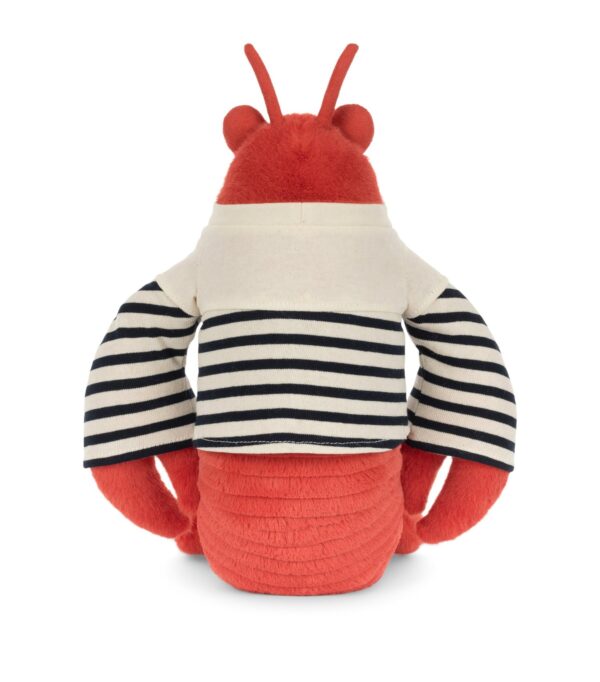 JCDB2630023-18_3 JELLYCAT Larry Lobster 龍蝦絨毛娃娃細節特寫,展示條紋紋路與可愛表情
