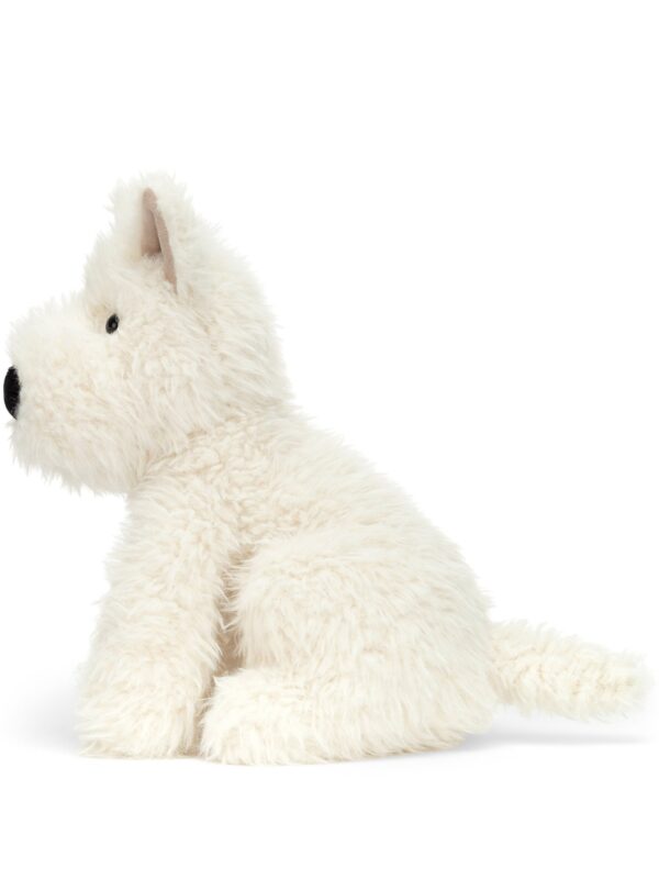 JELLYCAT Munro 蘇格蘭梗犬側面角度,呈現飽滿柔軟的身形比例與立體造型