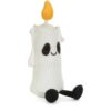 JCDB2630026-00_2 JELLYCAT 萬聖節限定蠟燭娃娃側面,展示融蠟低垂造型與絨毛材質質感