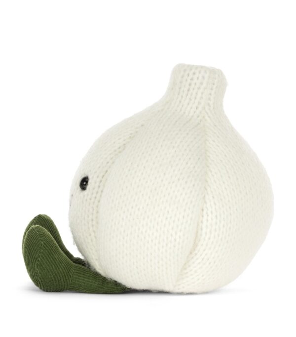 JCDB2630027-00_3 JELLYCAT Amuseables Garlic 玩偶背面,呈現針織紋理與整體比例