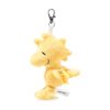 SFAK2610002-34_1-uni STEIFF Peanuts 伍德斯托克黃色絨毛娃娃吊飾正面,展示刺繡五官與 STEIFF 不銹鋼紐扣細節