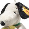 SFAK2630002-00_3 STEIFF × Snoopy 史努比吊飾不銹鋼耳釦近拍,精緻五金細節呈現