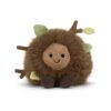 JCDB2630040-88_1-uni 英國 JELLYCAT Amuseables Mulshi 森林地板娃娃正面,棕色人造毛皮搭配樹枝落葉裝飾