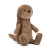 JCDB2630042-86_1-uni 英國 JELLYCAT Brooke Otter 布魯克水獺絨毛娃娃正面,棕色蓬鬆絨毛,33cm 全身造型