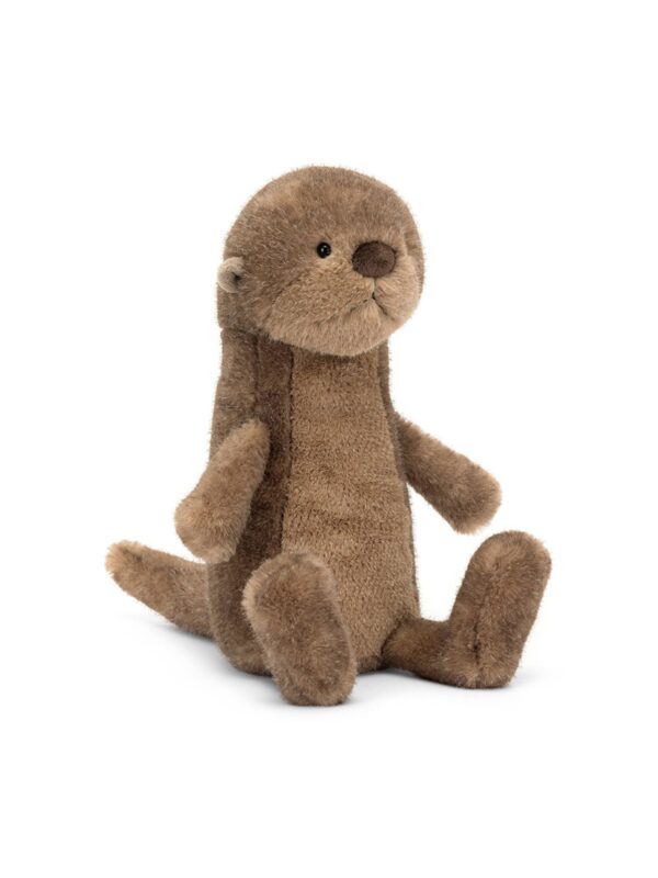 JCDB2630042-86_1-uni 英國 JELLYCAT Brooke Otter 布魯克水獺絨毛娃娃正面,棕色蓬鬆絨毛,33cm 全身造型
