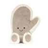 JCDB2630046-82_1-uni 英國 JELLYCAT Amuseables Fitswell Mitten 暖棕色連指手套絨毛娃娃正面,展示咧嘴笑容與蓬鬆絨毛滾邊