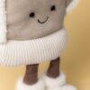 JCDB2630046-82_5 JELLYCAT 手套娃娃底部特寫,展示靴子配色與腳底細節