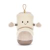 JCDB2630047-82_1-uni 英國 JELLYCAT Amuseables Perta 雪靴絨毛娃娃正面,暖褐色人造皮草外觀配俏皮縫製笑臉