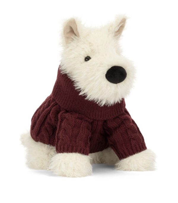 JCDB2630051-00_3 JELLYCAT Munro 蘇格蘭梗犬近拍臉部,圓眼憨態可掬、耳朵挺立
