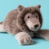JCDB2630052-85_2 JELLYCAT Ulrich Wolf 側面角度,呈現仿麂皮質感爪墊細節