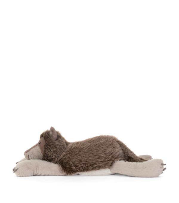 JCDB2630052-85_7 JELLYCAT Ulrich Wolf 19cm 尺寸對比展示,搭配品牌標籤特寫