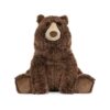 JCDB2630053-88_1-uni JELLYCAT Bizzlestomp Bear 40cm 棕色絨毛熊娃娃正面全身照,展示圓潤敦實身形與長手臂