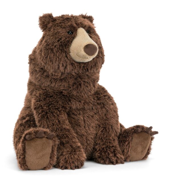 JCDB2630053-88_4 JELLYCAT Bizzlestomp Bear 背面照,呈現整體絨毛質地與圓弧背部線條