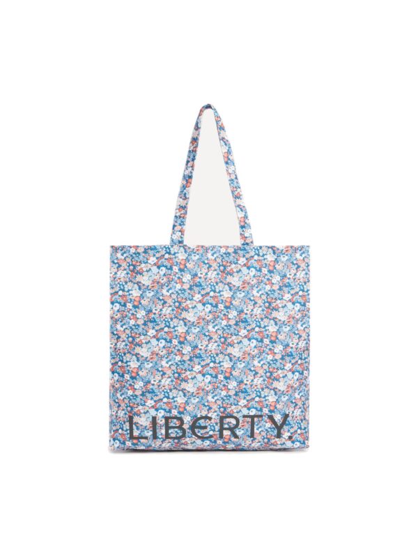 LYBB2632002-65_1-uni Liberty London Thorpe Hill 藍色碎花棉帆布托特包正面全覽,展示品牌印花圖案