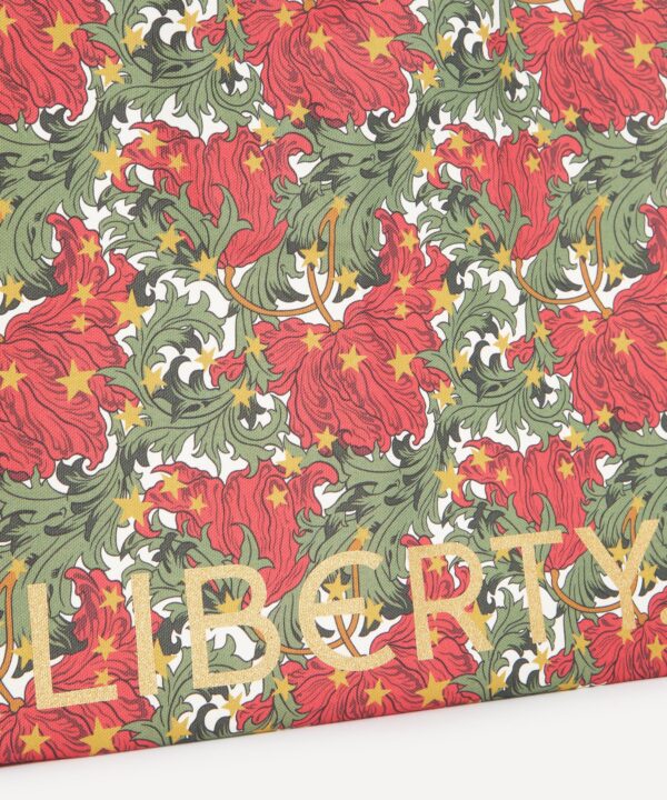 LYBB2632006-28_4 Liberty London 橘色手提袋平鋪俯視,展示袋身尺寸與整體比例