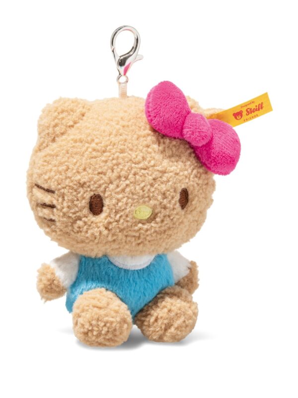 STEIFF Hello Kitty Charm 側面細節,呈現柔軟毛絨質感與精緻做工