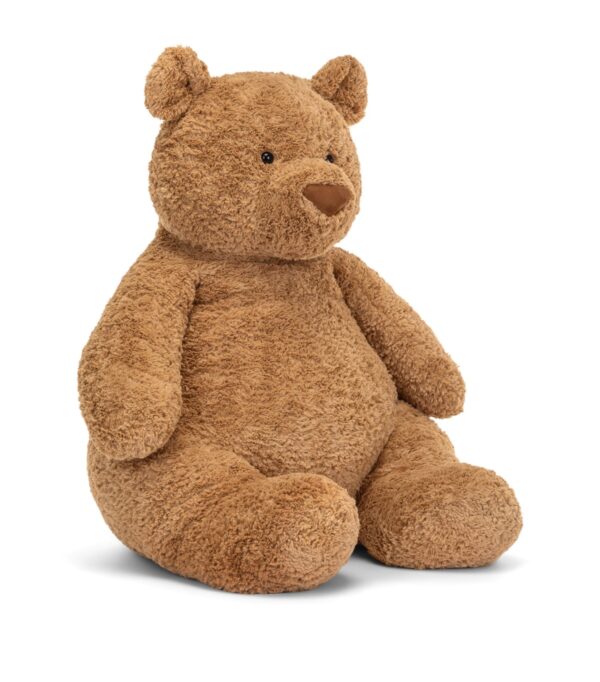 JCDB2640001-84_4 JELLYCAT 巨型 Bartholomew 泰迪熊熊掌與臉部近距離特寫,呈現細緻刺繡五官與蓬鬆絨毛