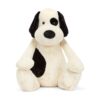 JCDB2640004-00_1-uni 英國 JELLYCAT Gigantic Bashful Puppy 超巨型害羞小狗絨毛娃娃全身正面,白色斑點皮毛與閃亮大眼,高度達 138cm